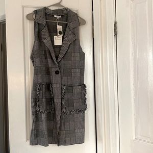 Black and White Plaid Sweater Vest